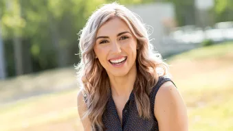 Woman smiling wearing Spark Aligners